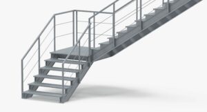 Industrial L-Shaped Stairs