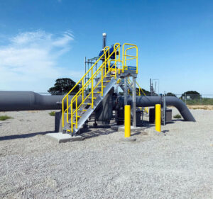 Metal Stairs with Handrails